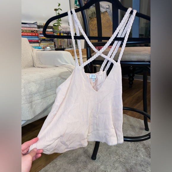 Tobi cute light pink double strap front cross flowy tank top - Picture 1 of 7